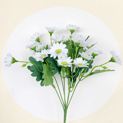 Művirágok Rózsaszín selyem százszorszép csokor négy nagy fej Hamis virágok menyasszonynak esküvői dekoráció Lakásdekoráció