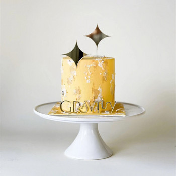 New Star Moon Акрилен Happy Birthday Cake Topper Rose gold сватбено парти Cupcake Topper Декорация Baby Shower Консумативи за печене