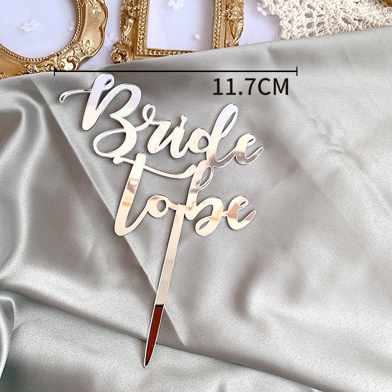ins Χρωματιστά λουλούδια Bride To Be κέικ topper Χρυσό ακρυλικό hen Party Cupcake Topper Επιδόρπιο Δώρο για Διακόσμηση τούρτες γάμου