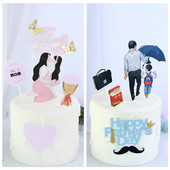 1 készlet 2020 Kártyakarakter alakja Apák napi tortalapát Anyák napi születésnapi torta ajándék dekoráció hálaadás Sütési dekoráció