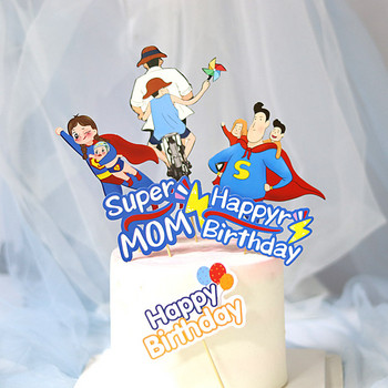 1 σετ 2020 Σχήμα χαρακτήρα κάρτας Πατέρα Τούρτα για τη γιορτή της μητέρας Διακόσμηση δώρου τούρτας γενεθλίων Διακόσμηση ψησίματος των ευχαριστιών