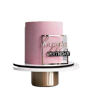 New Simple Style Happy Birthday Cake Toppers Rose Gold Ακρυλικό Παιδικό Birthday Party Cake Topper for Baby Dessert Decoration