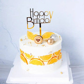 Θέμα γενεθλίων Happy Birthday Cake Topper Ροζ χρυσό Ακρυλικό Birthday party cake Topper Decoration For Kids baby shower cake Flag