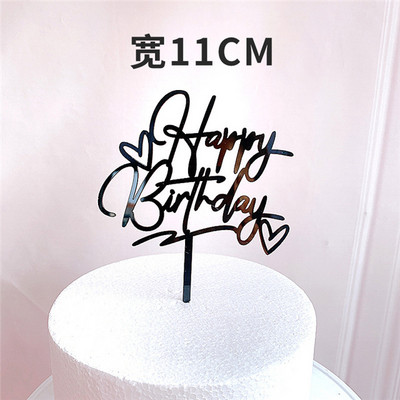 Θέμα γενεθλίων Happy Birthday Cake Topper Ροζ χρυσό Ακρυλικό Birthday party cake Topper Decoration For Kids baby shower cake Flag