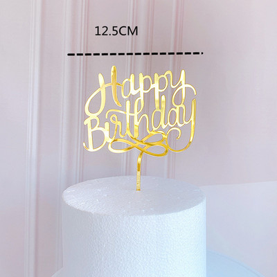 Θέμα γενεθλίων Happy Birthday Cake Topper Ροζ χρυσό Ακρυλικό Birthday party cake Topper Decoration For Kids baby shower cake Flag