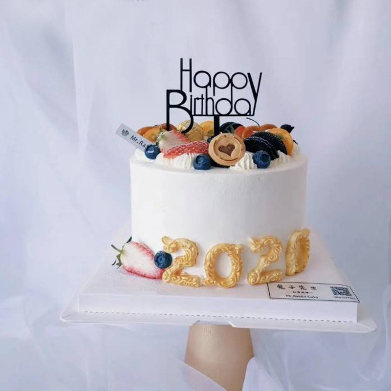 Θέμα γενεθλίων Happy Birthday Cake Topper Ροζ χρυσό Ακρυλικό Birthday party cake Topper Decoration For Kids baby shower cake Flag