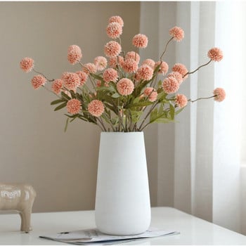 Изкуствени цветя Глухарче с 5 глави, фалшиво цвете, 52 см, малка бодлива топка, симулация на хортензия, растение за домашен сватбен декор