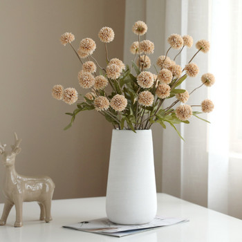 Τεχνητά λουλούδια 5 κεφαλιού Πικραλίδα Ψεύτικο λουλούδι 52 εκ. Μικρή αγκάθια μπάλα Ορτανσία Φυτό προσομοίωσης για διακόσμηση γάμου σπιτιού