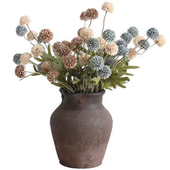 Τεχνητά λουλούδια 5 κεφαλιού Πικραλίδα Ψεύτικο λουλούδι 52 εκ. Μικρή αγκάθια μπάλα Ορτανσία Φυτό προσομοίωσης για διακόσμηση γάμου σπιτιού