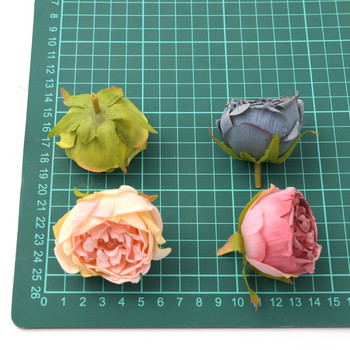 10τμχ 5cm Ελαιογραφία vintage Τριαντάφυλλο Τεχνητό Μεταξωτό Λουλούδι Κεφαλές Διακόσμηση Γάμου DIY Στεφάνι Scrapbooking Craft Fake Flowers