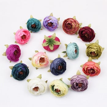 10 τμχ/παρτίδα 5cm Mini Rose Peony Head Silk Τεχνητό λουλούδι για διακόσμηση σπιτιού γάμου DIY στεφάνι Λεύκωμα Κουτί δώρου Craft Flower