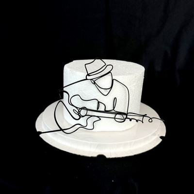 Jauns minimālistisks daudz laimes dzimšanas dienas kūkas virsma, melns abstrakts sejas akrila kūku topers dekors ģimenes ballīšu cepšanai