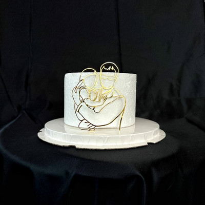 Jauns minimālistisks daudz laimes dzimšanas dienas kūkas virsma, melns abstrakts sejas akrila kūku topers dekors ģimenes ballīšu cepšanai