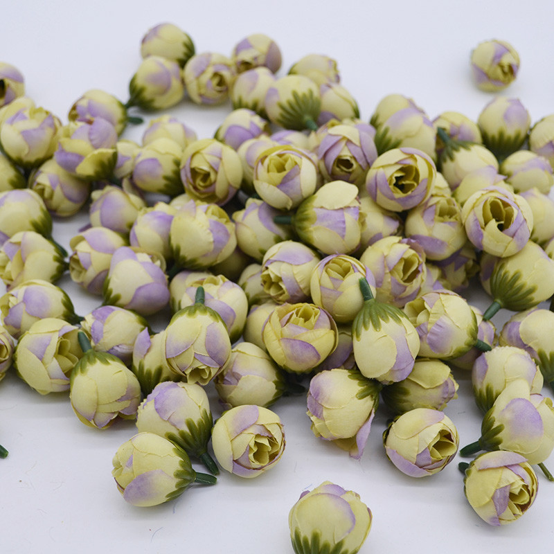 20/30gab. 2cm mākslīgais rožu pumpurs, mazs zīda zieds, tējas pumpuriņš kāzu mājas ballītes dekorēšanai, DIY vainags.