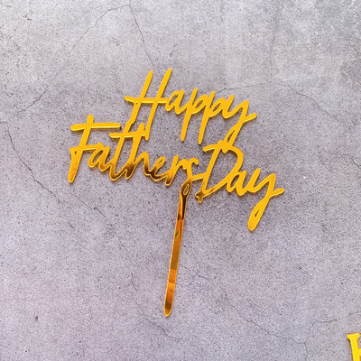 Κοστούμι παπιγιόν ανδρικό κάλυμμα για τα γενέθλια για τούρτα χρυσό μαύρο ακρυλικό δώρο για πάρτι για τούρτα Topper Super Dad Dessert