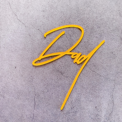 Κοστούμι παπιγιόν ανδρικό κάλυμμα για τα γενέθλια για τούρτα χρυσό μαύρο ακρυλικό δώρο για πάρτι για τούρτα Topper Super Dad Dessert