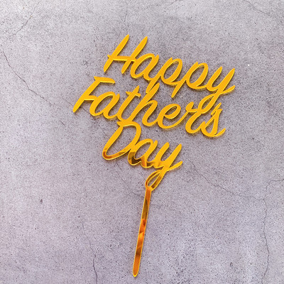 Κοστούμι παπιγιόν ανδρικό κάλυμμα για τα γενέθλια για τούρτα χρυσό μαύρο ακρυλικό δώρο για πάρτι για τούρτα Topper Super Dad Dessert