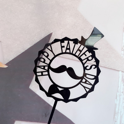 Κοστούμι παπιγιόν ανδρικό κάλυμμα για τα γενέθλια για τούρτα χρυσό μαύρο ακρυλικό δώρο για πάρτι για τούρτα Topper Super Dad Dessert