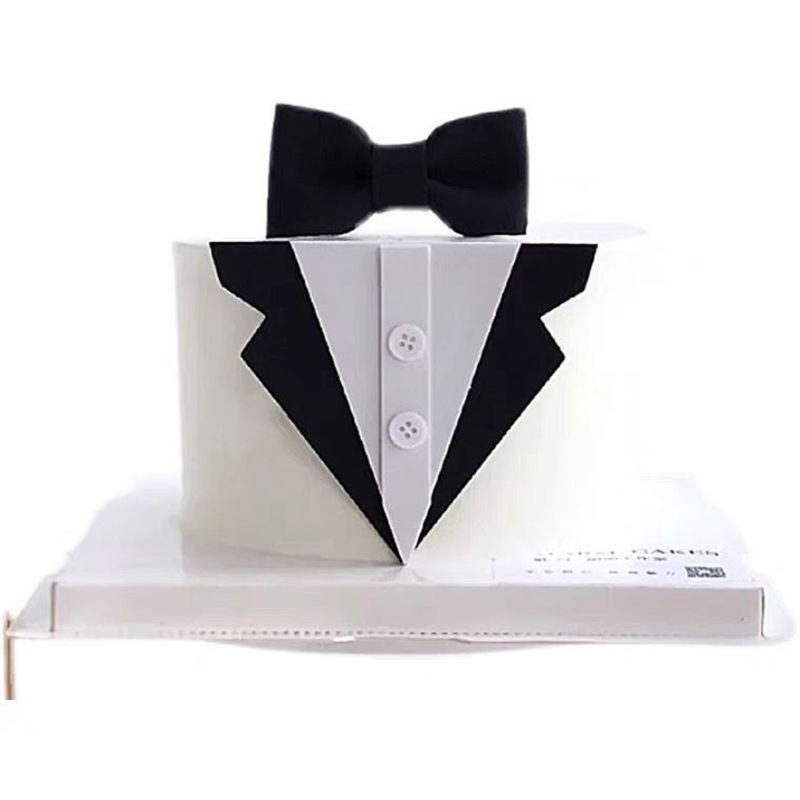 Κοστούμι παπιγιόν ανδρικό κάλυμμα για τα γενέθλια για τούρτα χρυσό μαύρο ακρυλικό δώρο για πάρτι για τούρτα Topper Super Dad Dessert