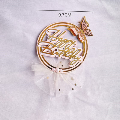 Új 3D-s színes pillangós születésnapi tortafedő esküvői menyasszonyparti cupcake-feltét babazuhanyhoz Születésnapi desszert dekoráció