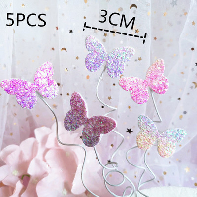 Új 3D-s színes pillangós születésnapi tortafedő esküvői menyasszonyparti cupcake-feltét babazuhanyhoz Születésnapi desszert dekoráció