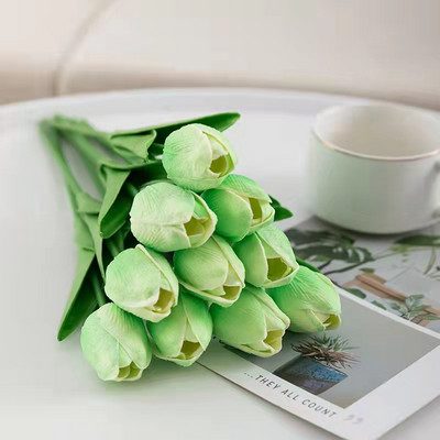 10 tk silikoonist tulbi kunstlillede kimp pulmakaunistus Koduaia sisekujundus Real Touch Tulbid Flore võltslilled