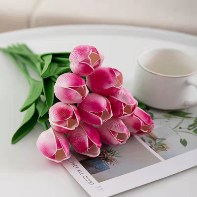 10 tk silikoonist tulbi kunstlillede kimp pulmakaunistus Koduaia sisekujundus Real Touch Tulbid Flore võltslilled