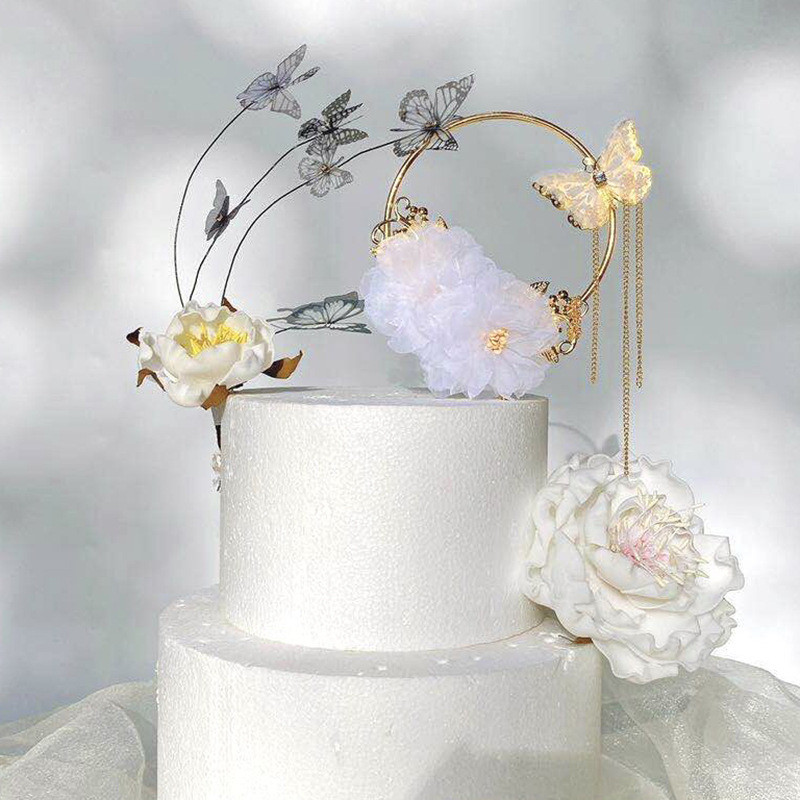 Νέα 3D ροζ πεταλούδα γενεθλίων Cake Toppers Happy Birthday Γαμήλιο πάρτι Cupcake Toppers για τούρτα Baby Shower Διακοσμητικό επιδόρπιο