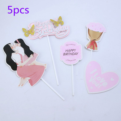 1 set/I love mom Cake Topper Hârtie cu sclipici Cupcake Topper Steaguri pentru Ziua Mamei Ziua Nașterii Baby Shower Decoratiuni pentru Tort