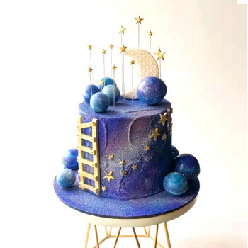 1 комплект цветна буква Честит рожден ден Торта за торта Златна малка звезда Направи си сам парти подарък Cupcake Topper за Baby Shower Десерт Декорация