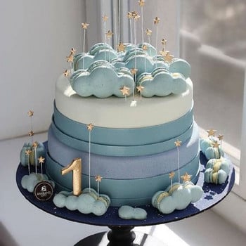 1 комплект цветна буква Честит рожден ден Торта за торта Златна малка звезда Направи си сам парти подарък Cupcake Topper за Baby Shower Десерт Декорация