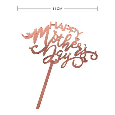 New MOM ακρυλικό γενεθλίων Cake Topper Golden Hello γιορτή της μητέρας Cake toppers Διακοσμητικό επιδόρπιο τούρτας Δώρο γιορτής της μητέρας
