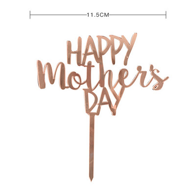 New MOM ακρυλικό γενεθλίων Cake Topper Golden Hello γιορτή της μητέρας Cake toppers Διακοσμητικό επιδόρπιο τούρτας Δώρο γιορτής της μητέρας