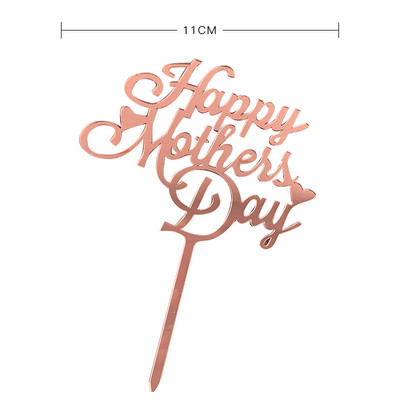 New MOM ακρυλικό γενεθλίων Cake Topper Golden Hello γιορτή της μητέρας Cake toppers Διακοσμητικό επιδόρπιο τούρτας Δώρο γιορτής της μητέρας