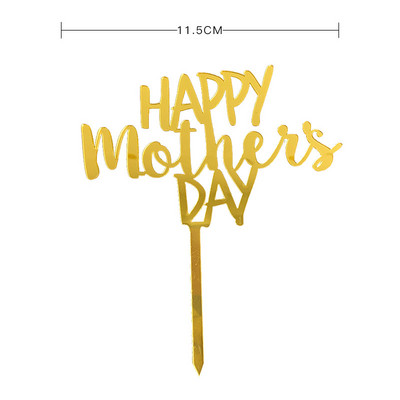 New MOM ακρυλικό γενεθλίων Cake Topper Golden Hello γιορτή της μητέρας Cake toppers Διακοσμητικό επιδόρπιο τούρτας Δώρο γιορτής της μητέρας