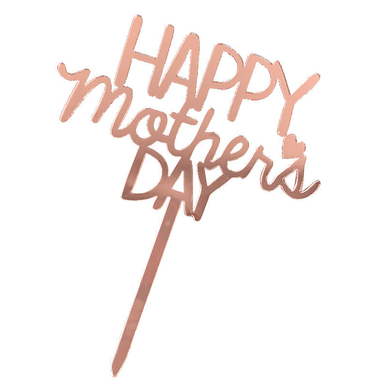 New MOM ακρυλικό γενεθλίων Cake Topper Golden Hello γιορτή της μητέρας Cake toppers Διακοσμητικό επιδόρπιο τούρτας Δώρο γιορτής της μητέρας