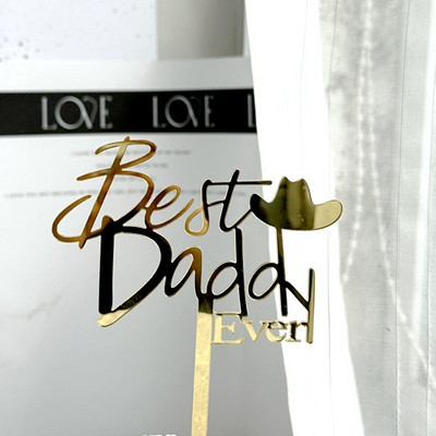 Design simplu Tăta Topper pentru tort de aniversare, auriu, negru, acrilic, pentru petrecerea de Ziua Tatălui, pentru tort, decorare pentru desert, cadou de vacanță