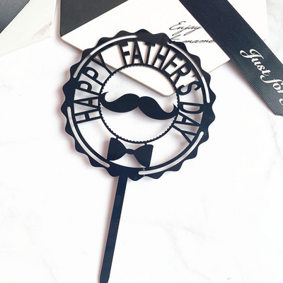 Design simplu Tăta Topper pentru tort de aniversare, auriu, negru, acrilic, pentru petrecerea de Ziua Tatălui, pentru tort, decorare pentru desert, cadou de vacanță