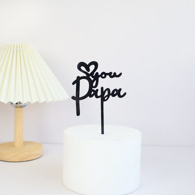 Design simplu Tăta Topper pentru tort de aniversare, auriu, negru, acrilic, pentru petrecerea de Ziua Tatălui, pentru tort, decorare pentru desert, cadou de vacanță