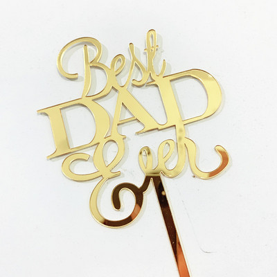 Design simplu Tăta Topper pentru tort de aniversare, auriu, negru, acrilic, pentru petrecerea de Ziua Tatălui, pentru tort, decorare pentru desert, cadou de vacanță