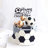 ins Fotbal Happy Birthday Cake Topper Tema baschet Topper acrilic pentru tort pentru copii, petrecere de aniversare, decorare tort pentru baby shower