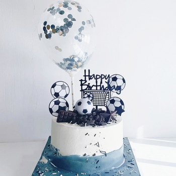 ins Football Happy Birthday Cake Topper Θέμα μπάσκετ Ακρυλικό κάλυμμα κέικ για παιδιά Διακόσμηση τούρτας για πάρτι γενεθλίων Baby shower