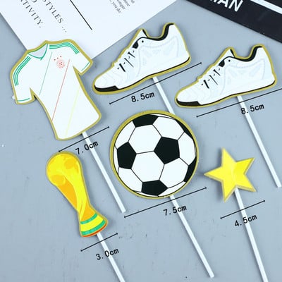 ins Fotbal Happy Birthday Cake Topper Tema baschet Topper acrilic pentru tort pentru copii, petrecere de aniversare, decorare tort pentru baby shower