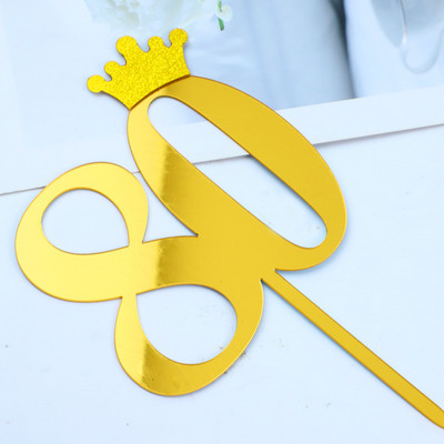 ins Arany szám Boldog születésnapot tortafedő fekete akril esküvői tortafedő díszíti gyerekeknek születésnapi parti ünnepi torta kellékek