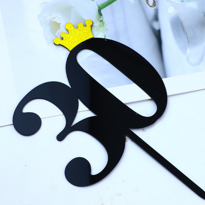 ins Arany szám Boldog születésnapot tortafedő fekete akril esküvői tortafedő díszíti gyerekeknek születésnapi parti ünnepi torta kellékek