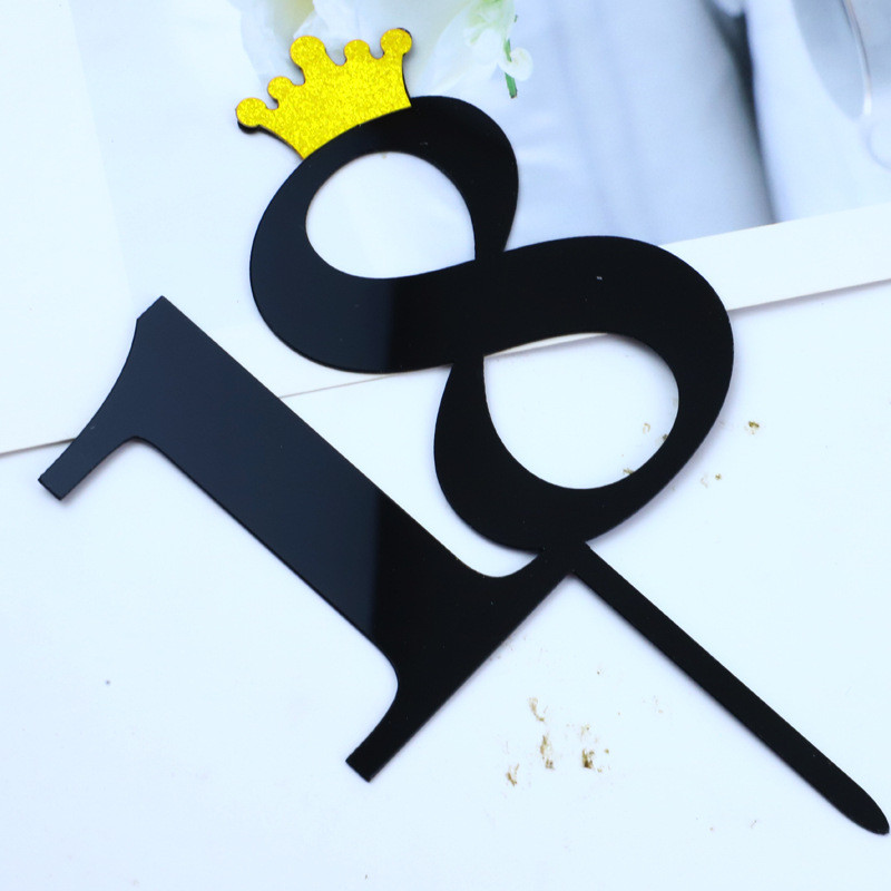 ins Arany szám Boldog születésnapot tortafedő fekete akril esküvői tortafedő díszíti gyerekeknek születésnapi parti ünnepi torta kellékek