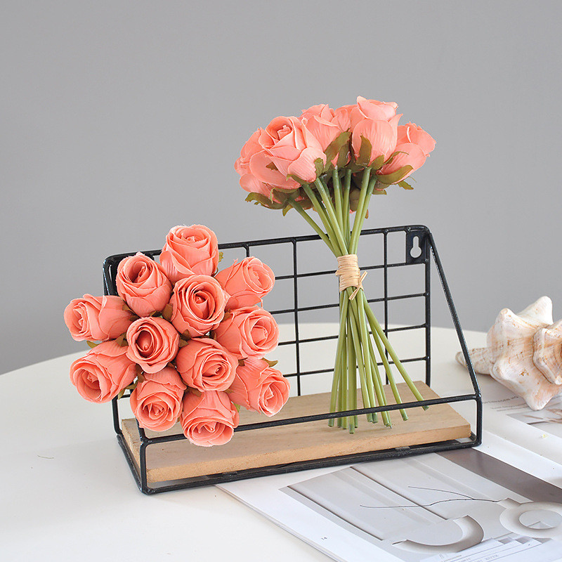 12GAB Rozes mākslīgais zieds baltiem kāzu dekoriem Zīda zieds mājas galda dekorēšanai Viltus zieds Valentīna dienas dāvana