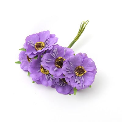 1 buchet/6 bucăți 4 cm mini buchet de mac flori artificiale de mătase cutie de favoruri de nuntă trandafir flori false pentru albume de bricolaj