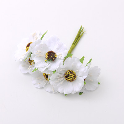 1 buchet/6 bucăți 4 cm mini buchet de mac flori artificiale de mătase cutie de favoruri de nuntă trandafir flori false pentru albume de bricolaj