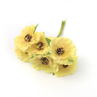 1 buchet/6 bucăți 4 cm mini buchet de mac flori artificiale de mătase cutie de favoruri de nuntă trandafir flori false pentru albume de bricolaj